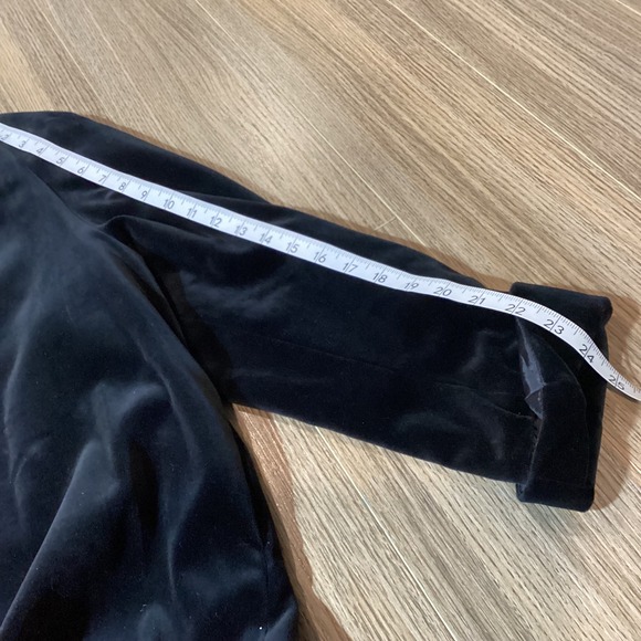 J S COLLECTIONS Black Velvet Open Front Kimono Jacket Size L - Pre Owned - Picture 5 of 7